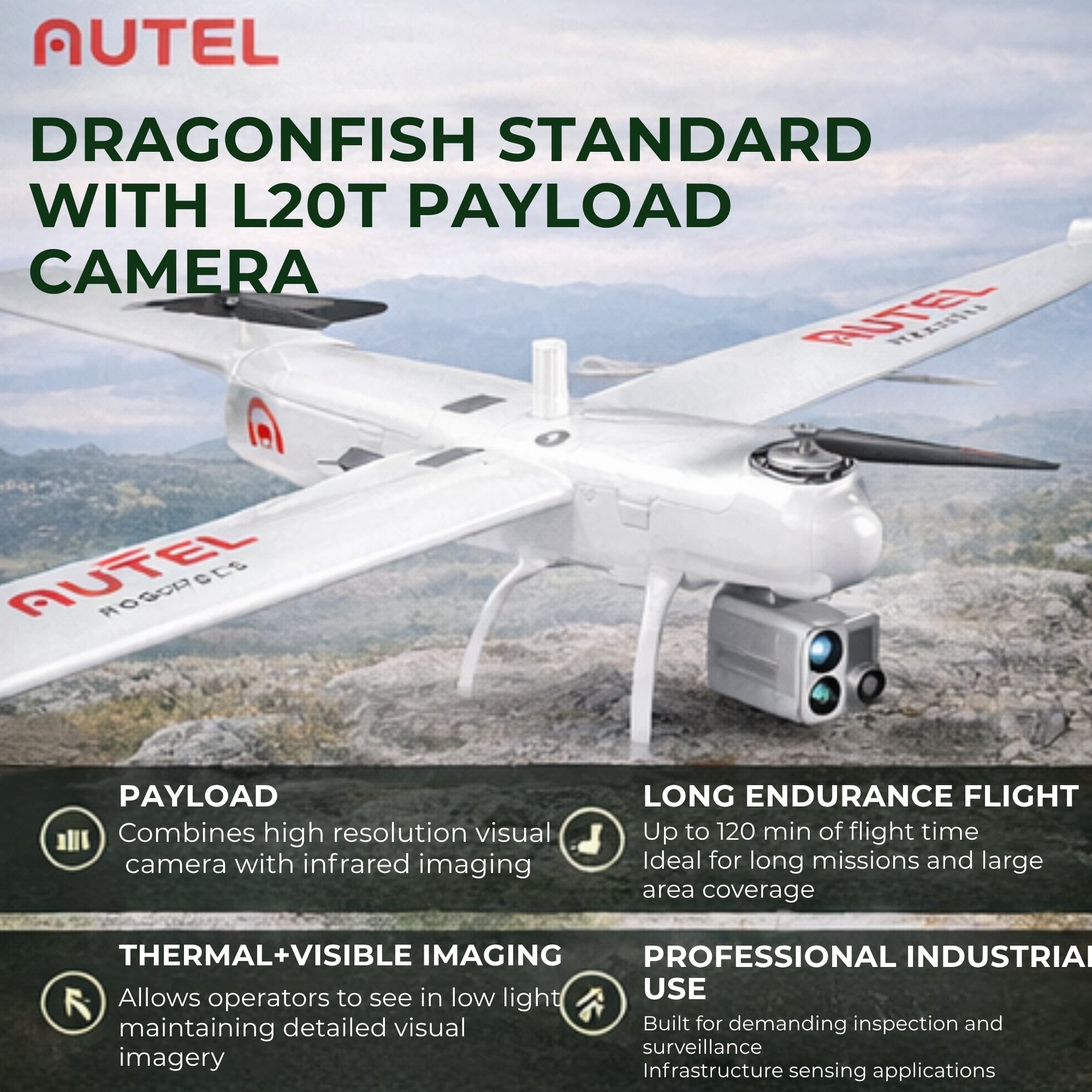 Autel Dragonfish Standard with L20T Payload Camera