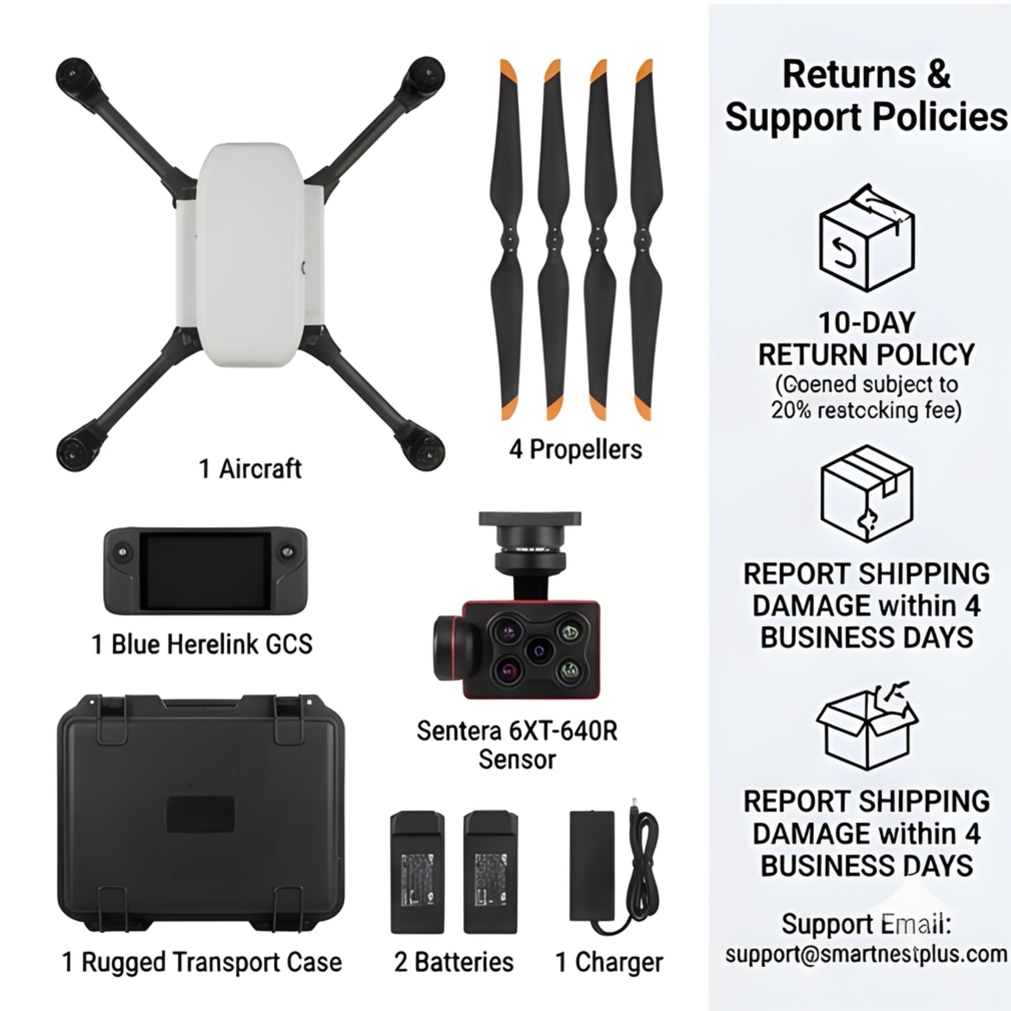 Inspired Flight IF800 with Blue Herelink & Sentera 6XT-640R Thermal Bundle