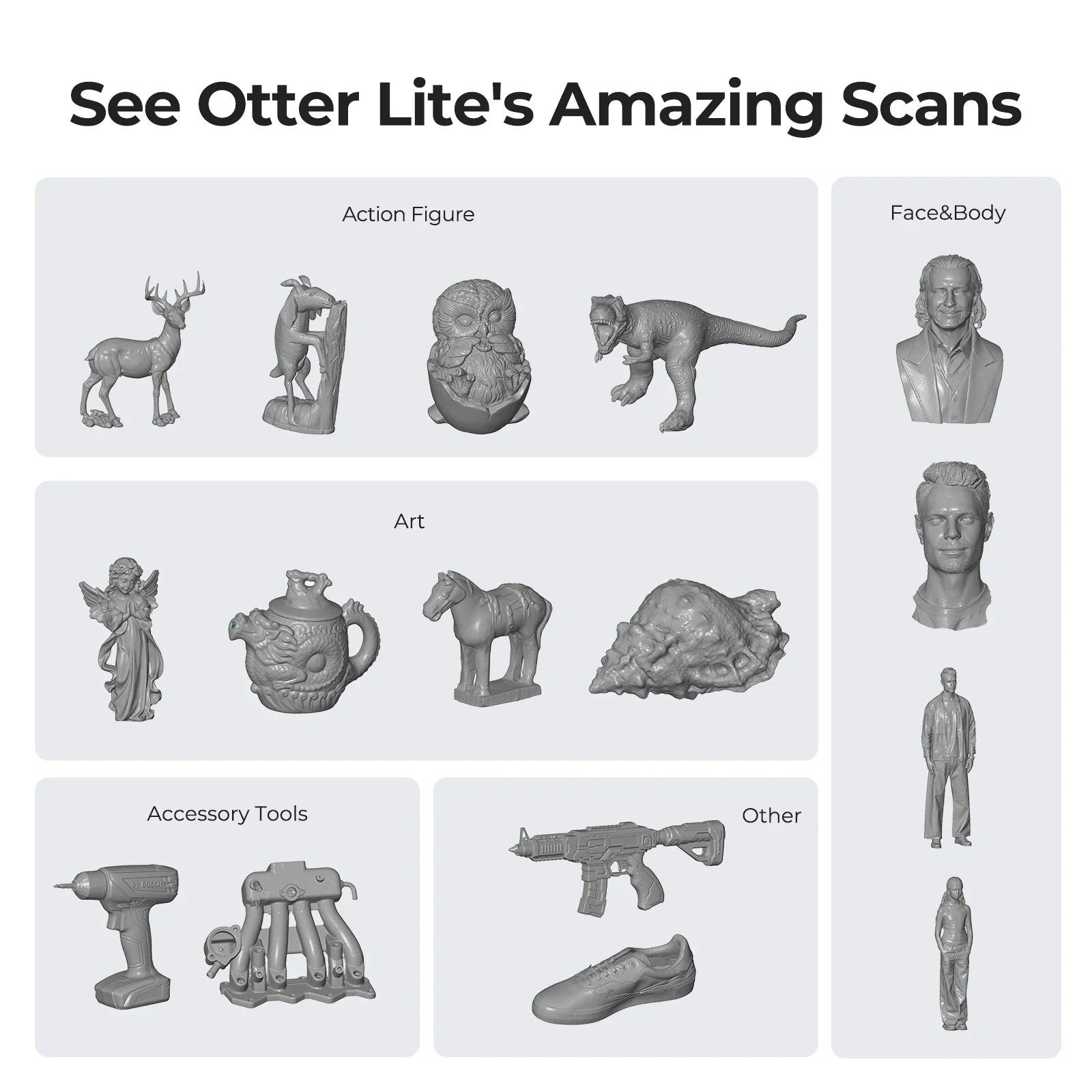 Creality Otter Lite 3D Scanner 0.05mm Wireless Full Color Scan Use