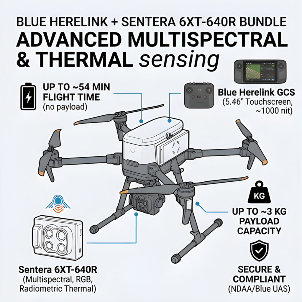 Inspired Flight IF800 with Blue Herelink & Sentera 6XT-640R Thermal Bundle
