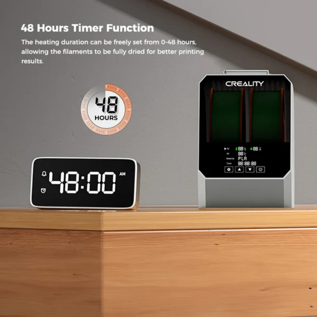 Creality Space Pi Dryer Plus Dual Spool Filament Dryer 360° Hot Air LCD Touch Moisture Control Presets