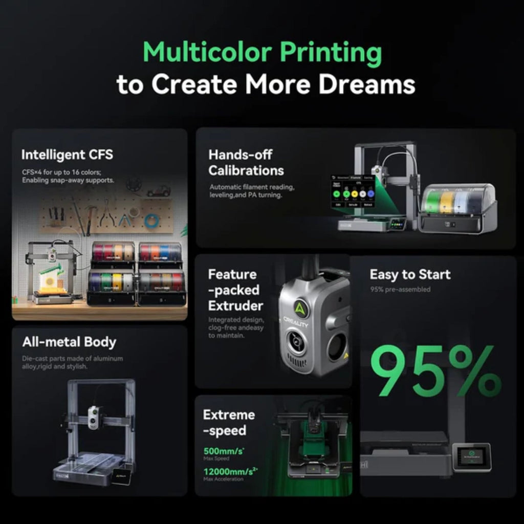 Creality Hi Combo (A) 3D Printer, Multi Color 3D Printer with CFS