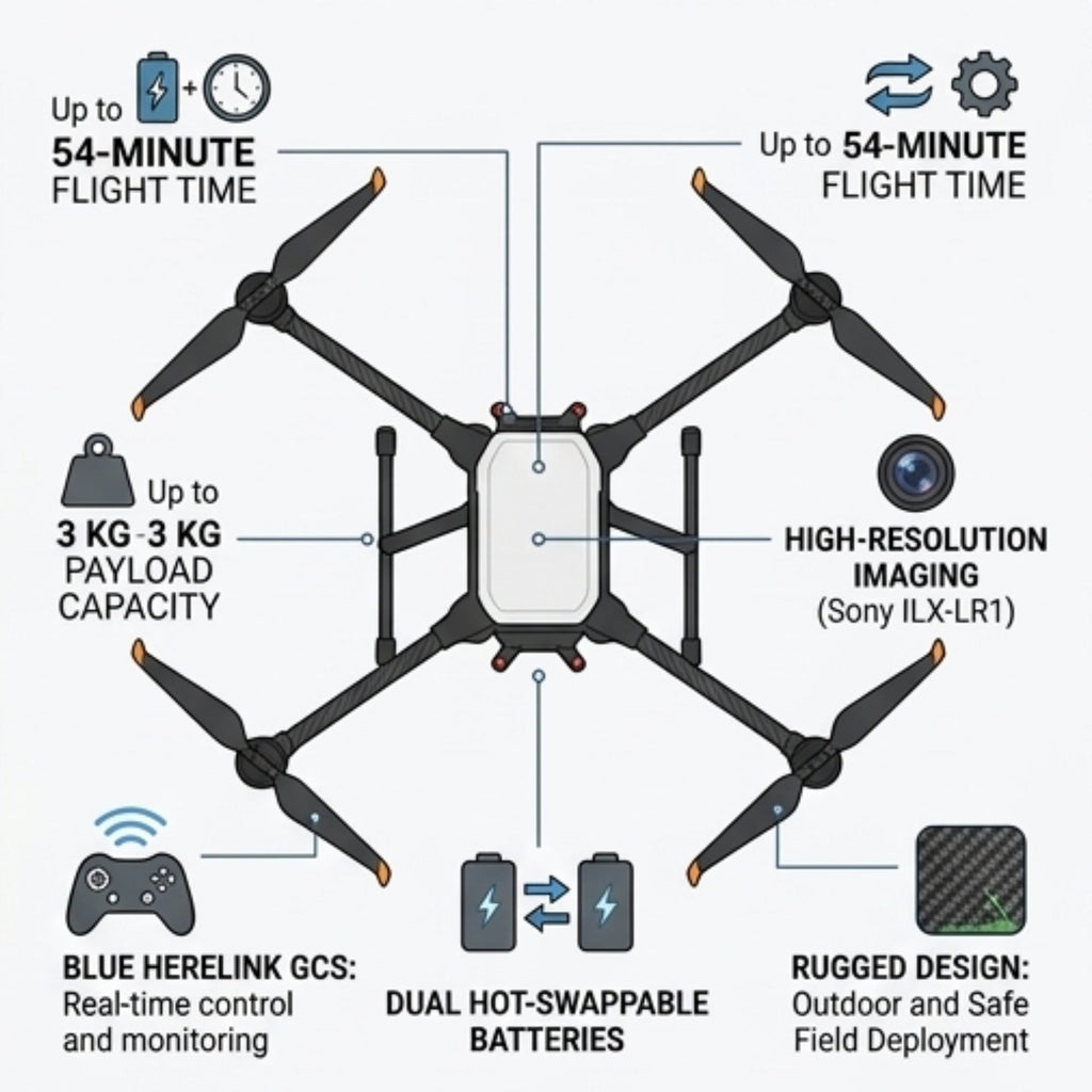 Inspired Flight IF800 Quadcopter Bundle with Blue Herelink GCS & Sony ILX-LR1 Payload