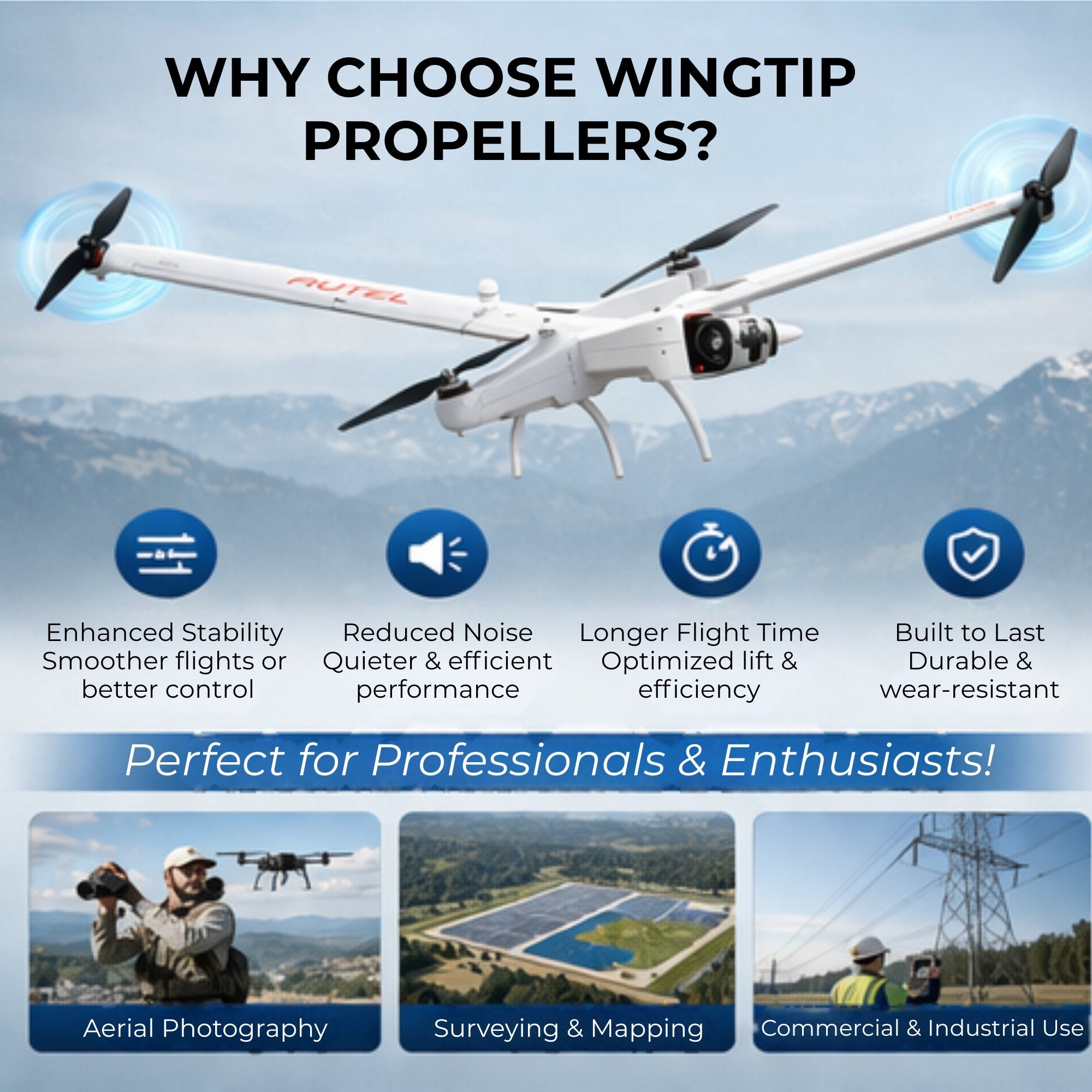 Autel Dragonfish Wingtip Propellers – Precision Drone Blades Upgrade