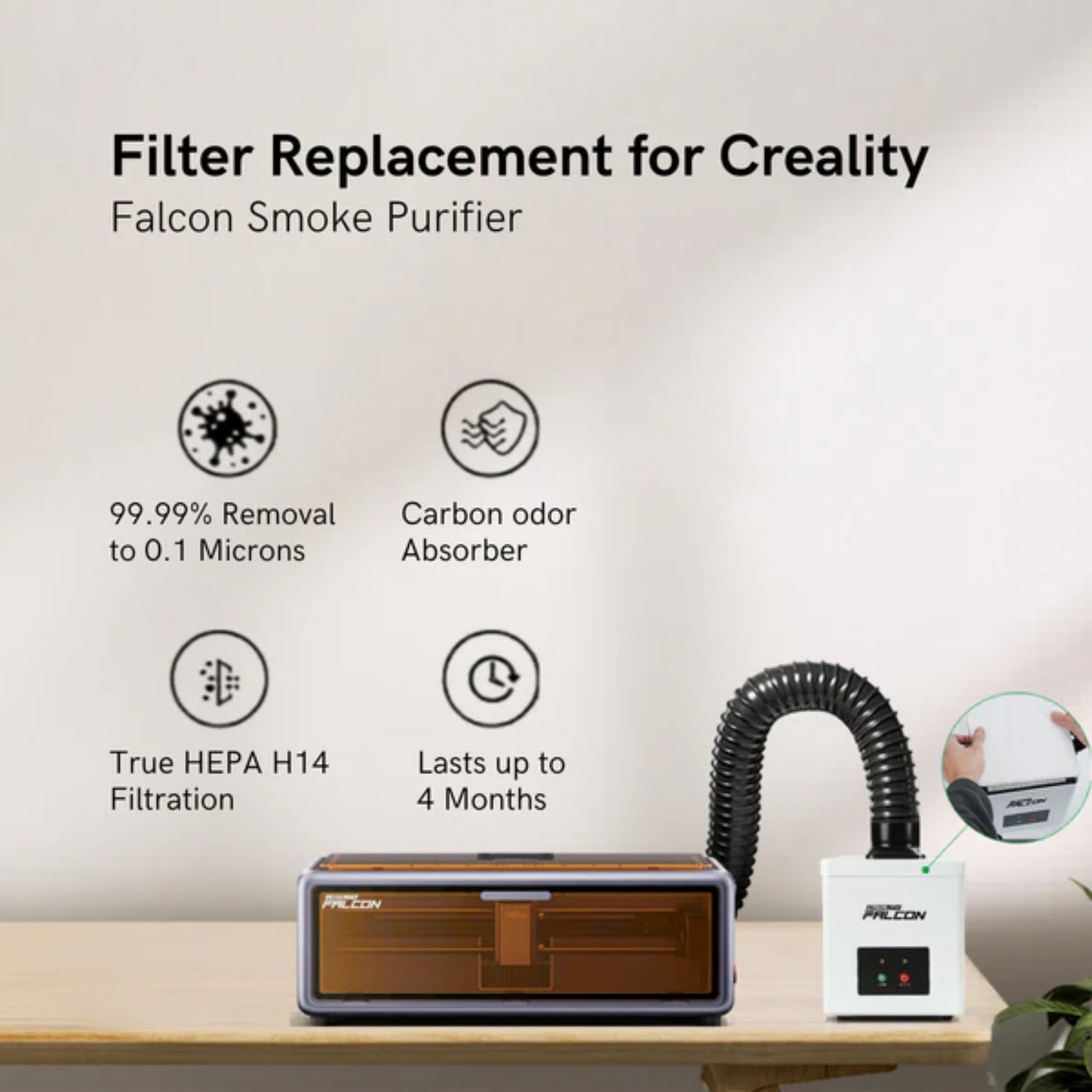 Creality Falcon YW45 Smoke Purifier Desktop Air Filter Laser 3D Print Dust Removal Quiet Compact