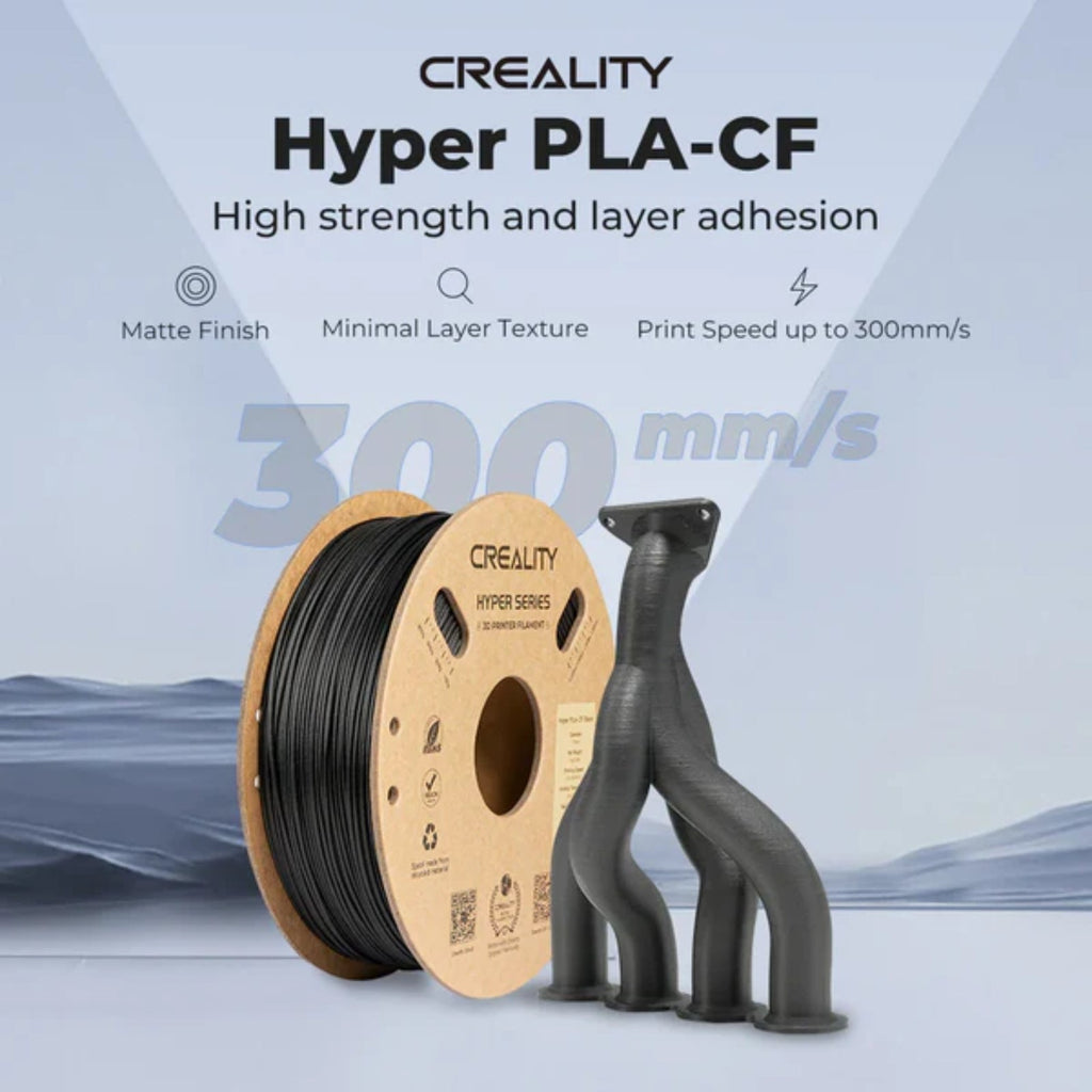 Hyper PLA Carbon Fiber Black 1kg 600mm/s High Speed Strong Creality Compatible Durable Print