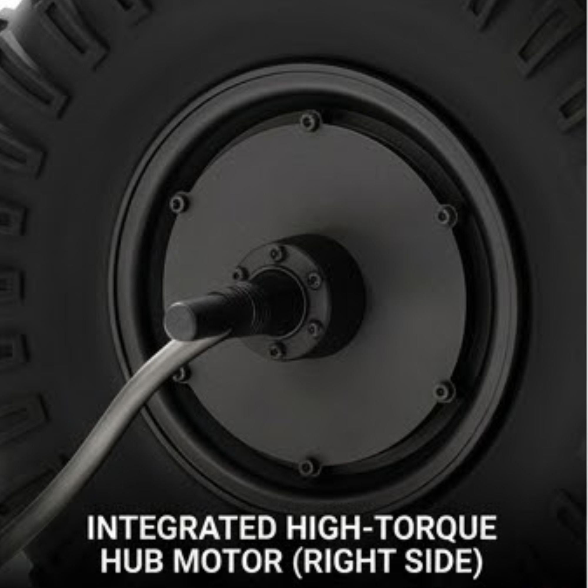 RIGHT MOTOR & WHEEL | 14" x 5" | X-QUAD 3000 & X-QUAD GOLF