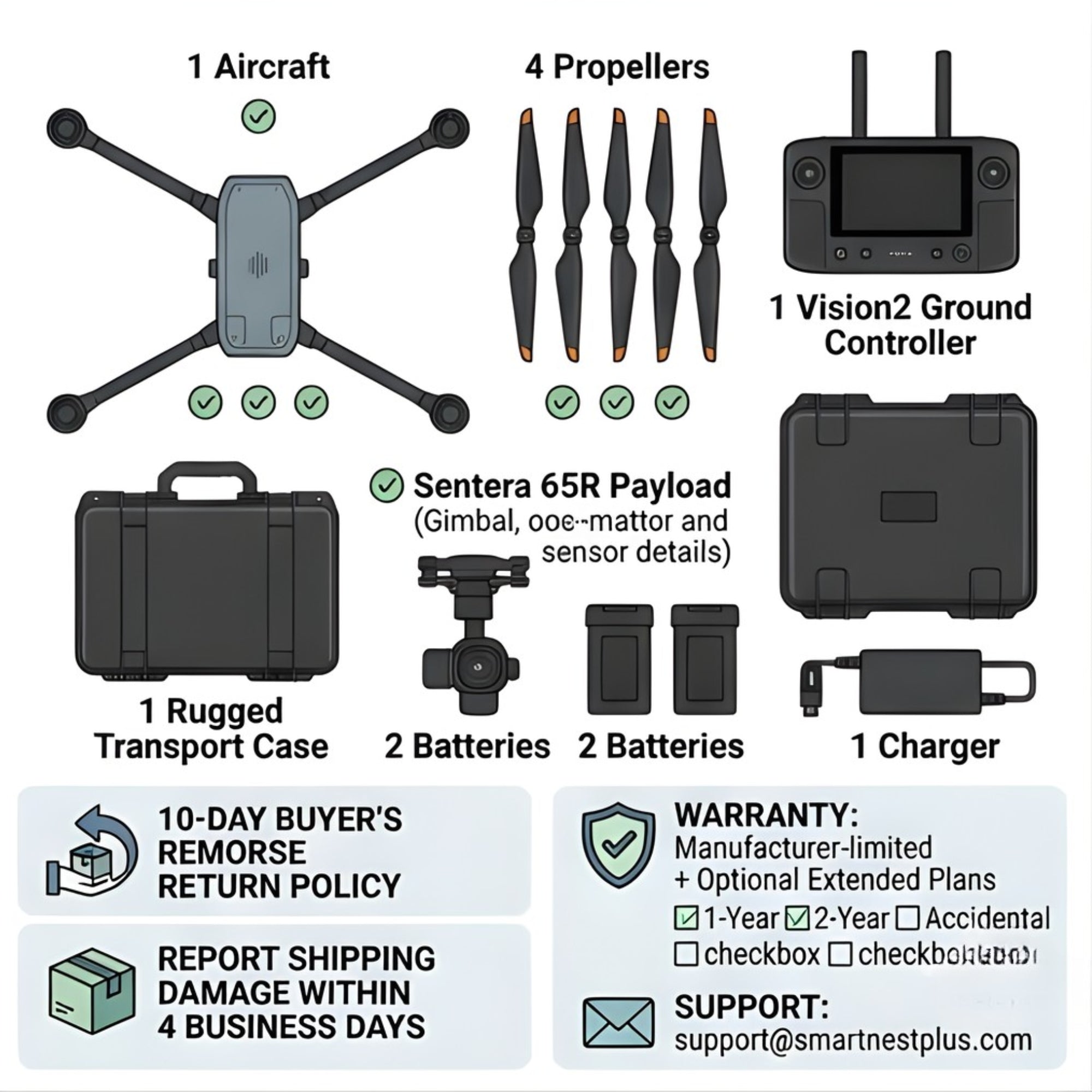 Inspired Flight IF800 with Blue Herelink & Sentera 65R Bundle