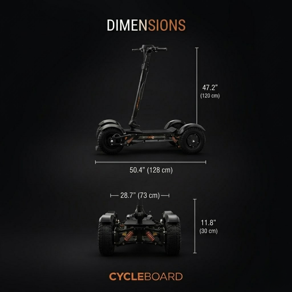 X-Quad 3000 All-Terrain Electric Board with Dual Motors, Hydraulic Brakes & LCD Display