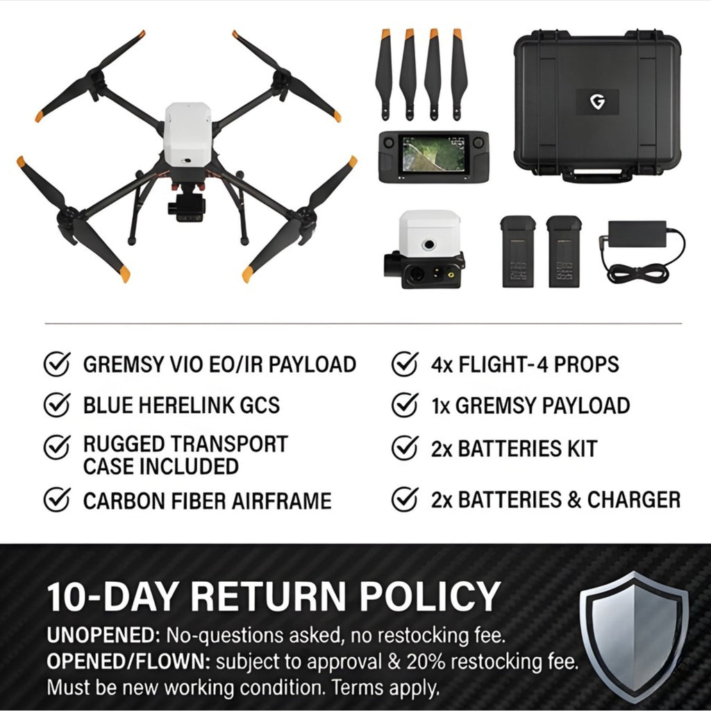 IF800 Quadcopter Drone Bundle with Blue Herelink Ground Control & EO/IR Payload Camera