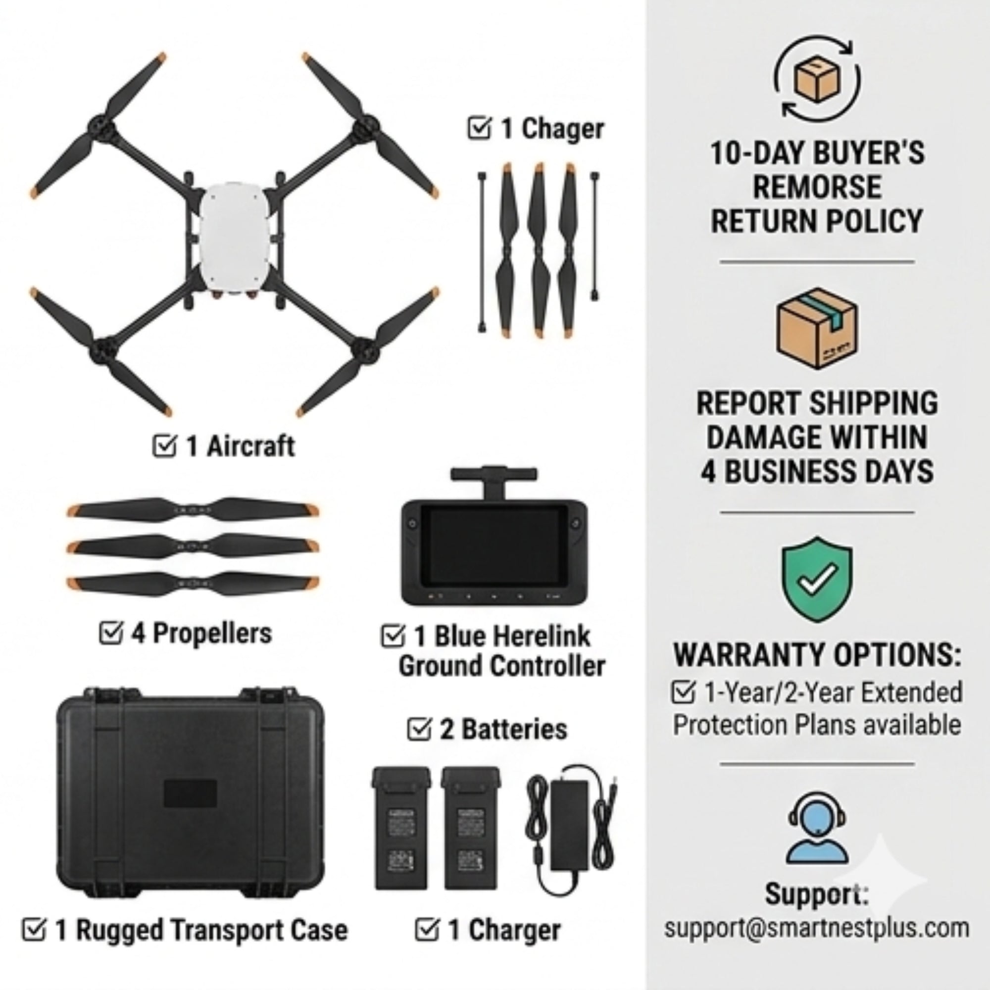 Inspired Flight IF800 Quadcopter Bundle with Blue Herelink Ground Control Station