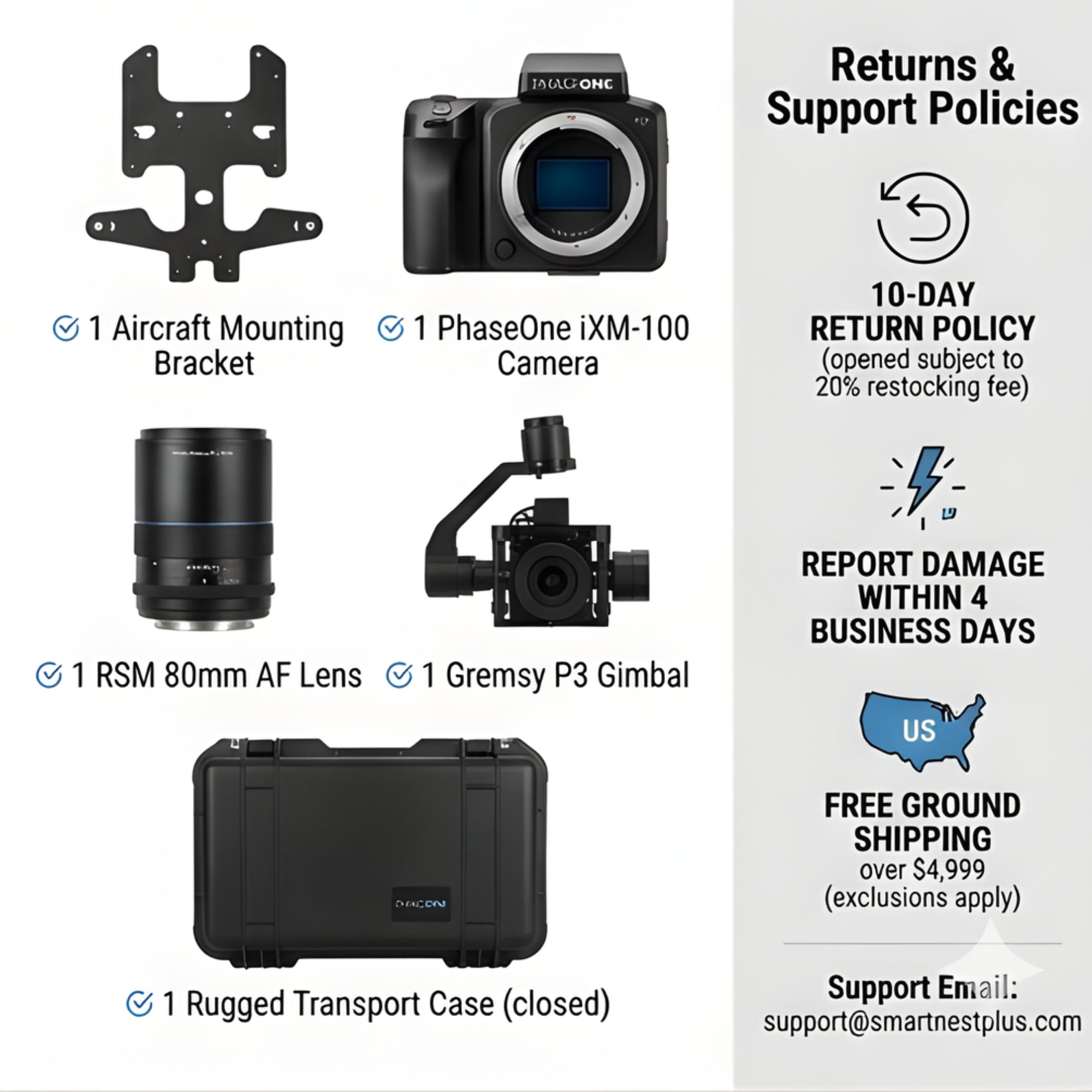 Inspired Flight PhaseOne iXM-100 with RSM 80mm Lens & P3 Gimbal Payload System