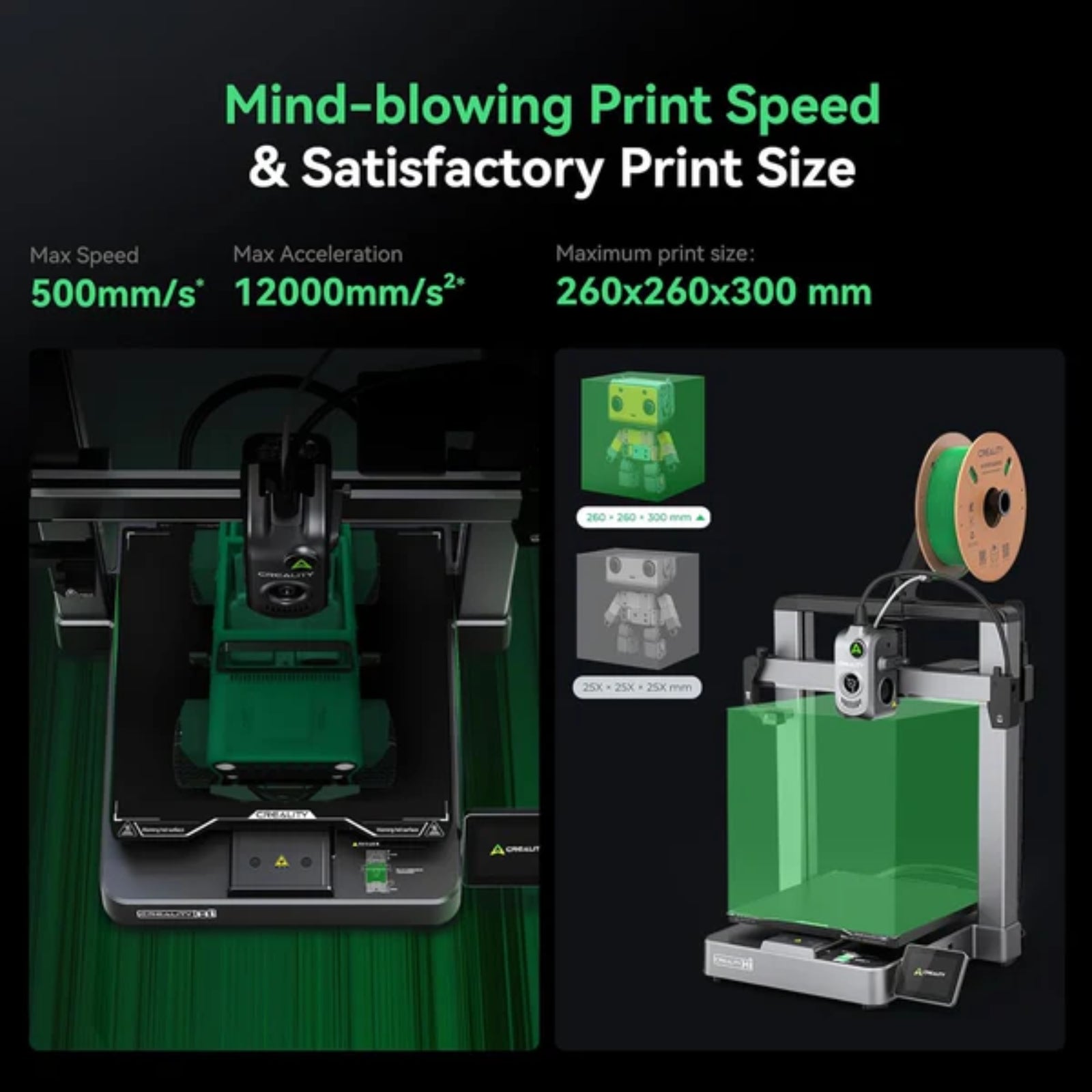 Creality Hi Combo (A) 3D Printer, Multi Color 3D Printer with CFS