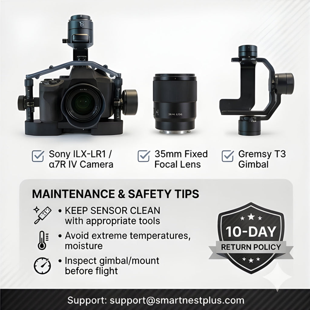 Inspired Flight Sony A7R 61MP Camera with 35mm Lens & Gremsy Gimbal - Drone Payload System