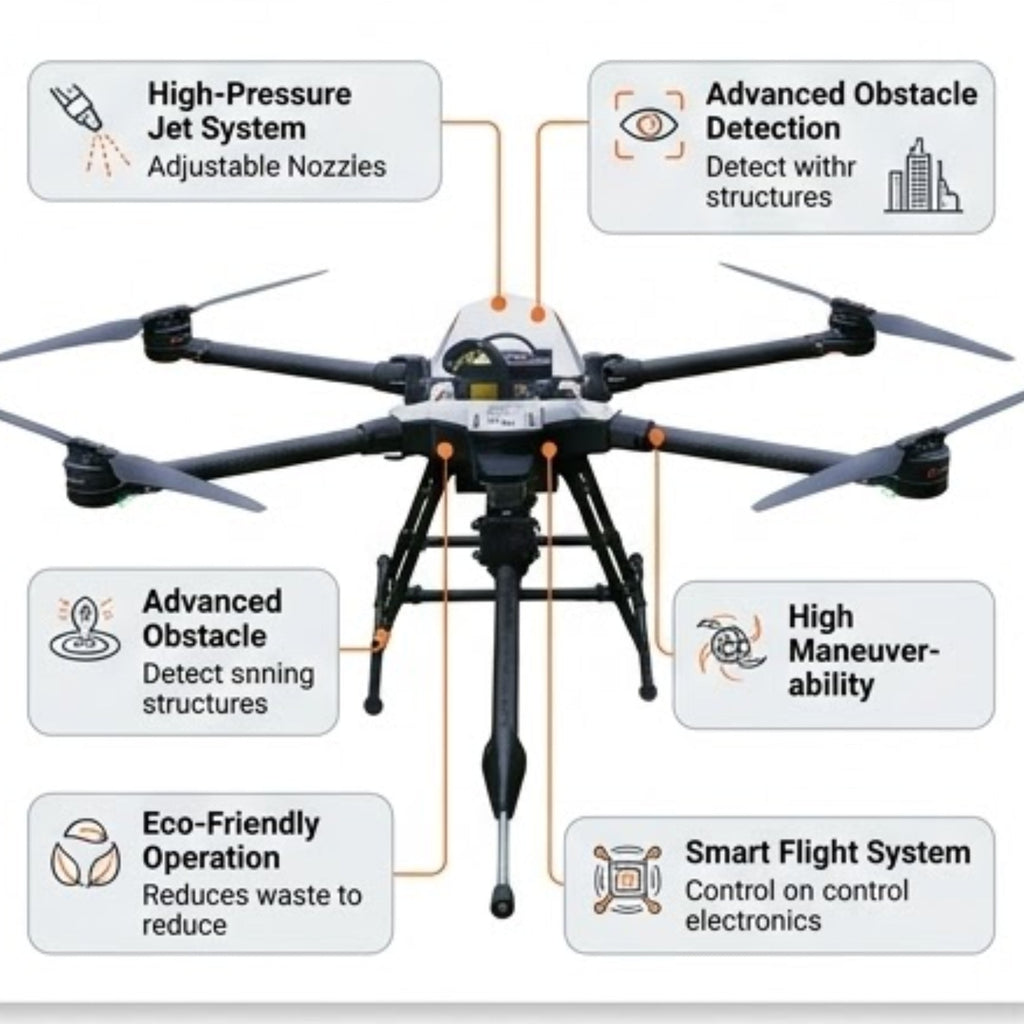 ABZ Innovation C10 Cleaning Drone High Altitude Building Cleaning Use