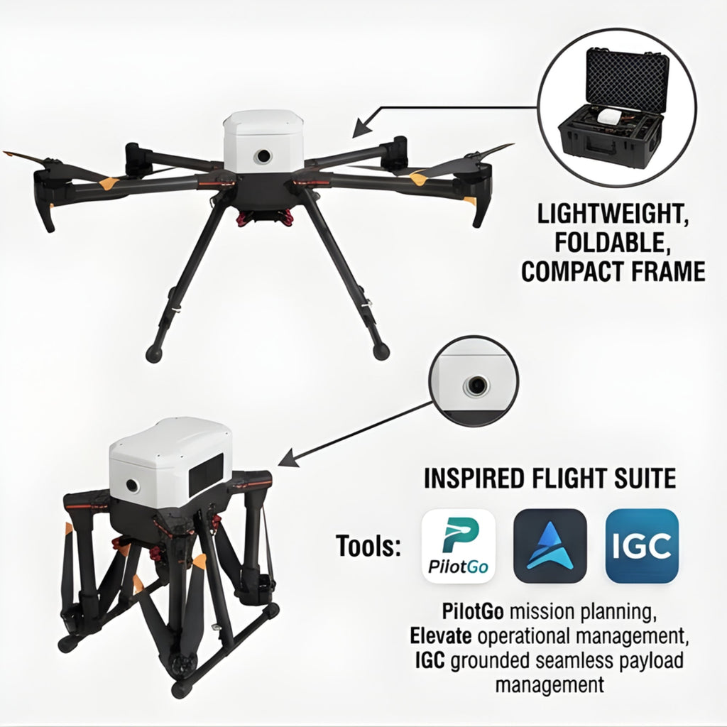 Inspired Flight IF800 TOMCAT Quadcopter with Blue Herelink Ground Control Station