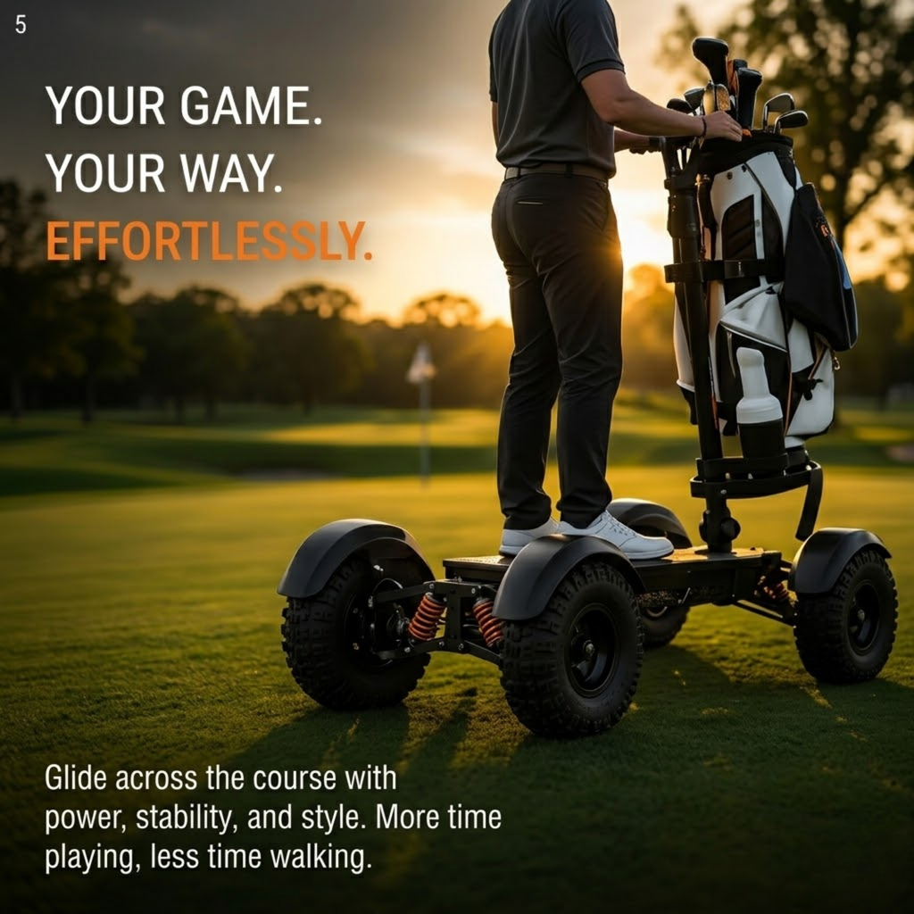 X-Quad 3000 Golf Electric 4-Wheel Ride-On – 60V Dual Motor, 50+ Mile Range, Golf Bag Mount