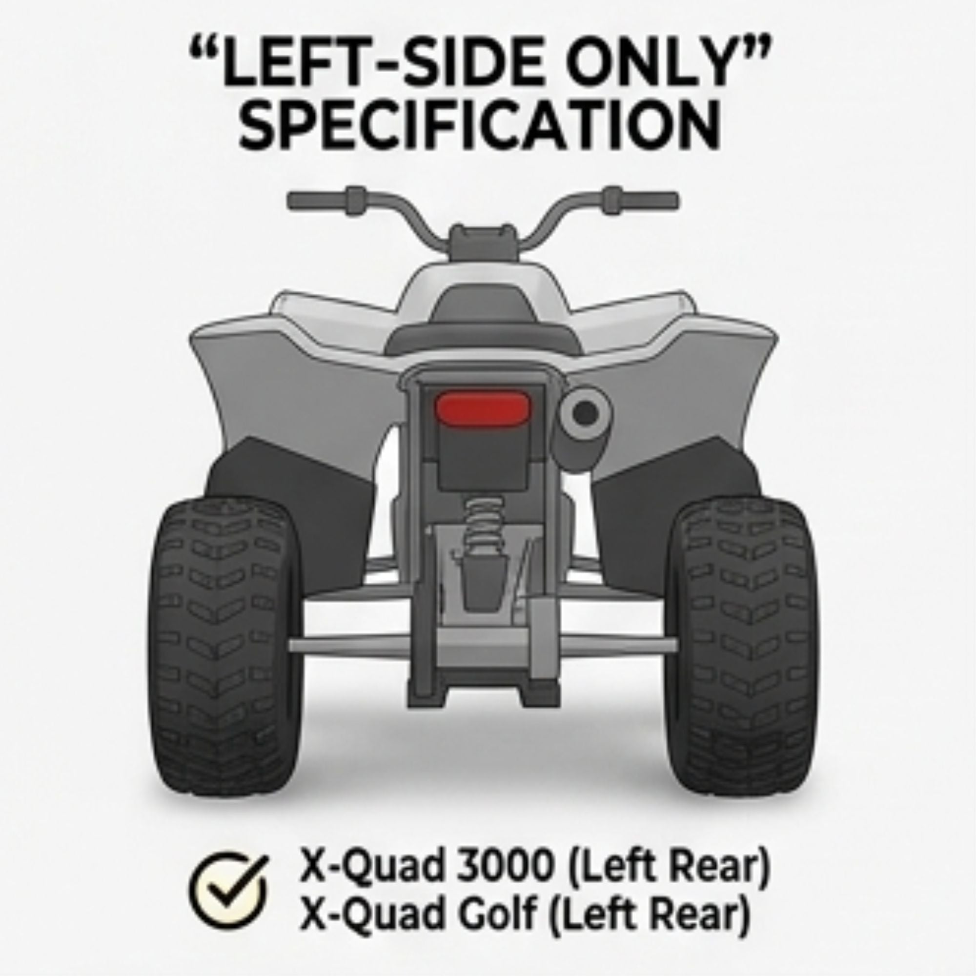 Left Motor & Wheel | 14" X 5" | X-Quad 3000 & X-Quad Golf