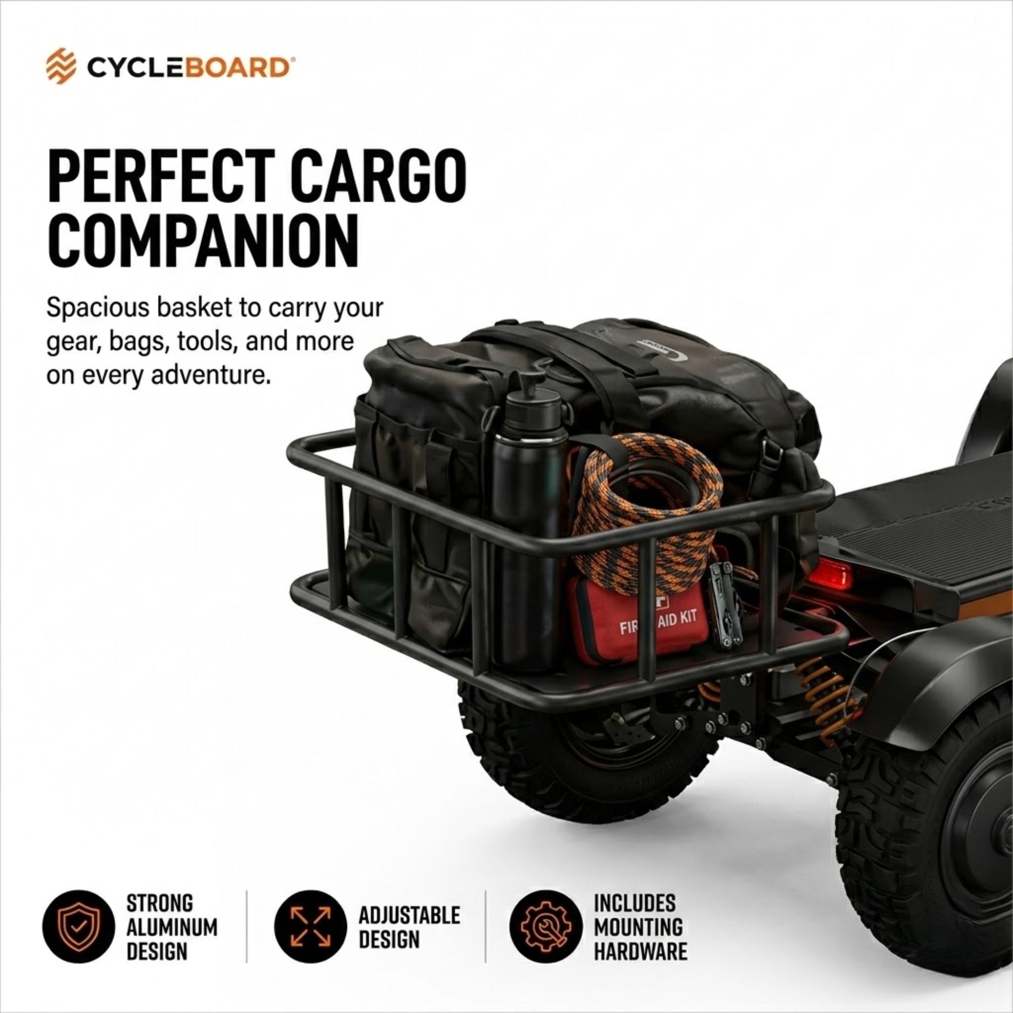 REAR BRACKET & CARGO BASKET COMBO | X-QUAD 3000