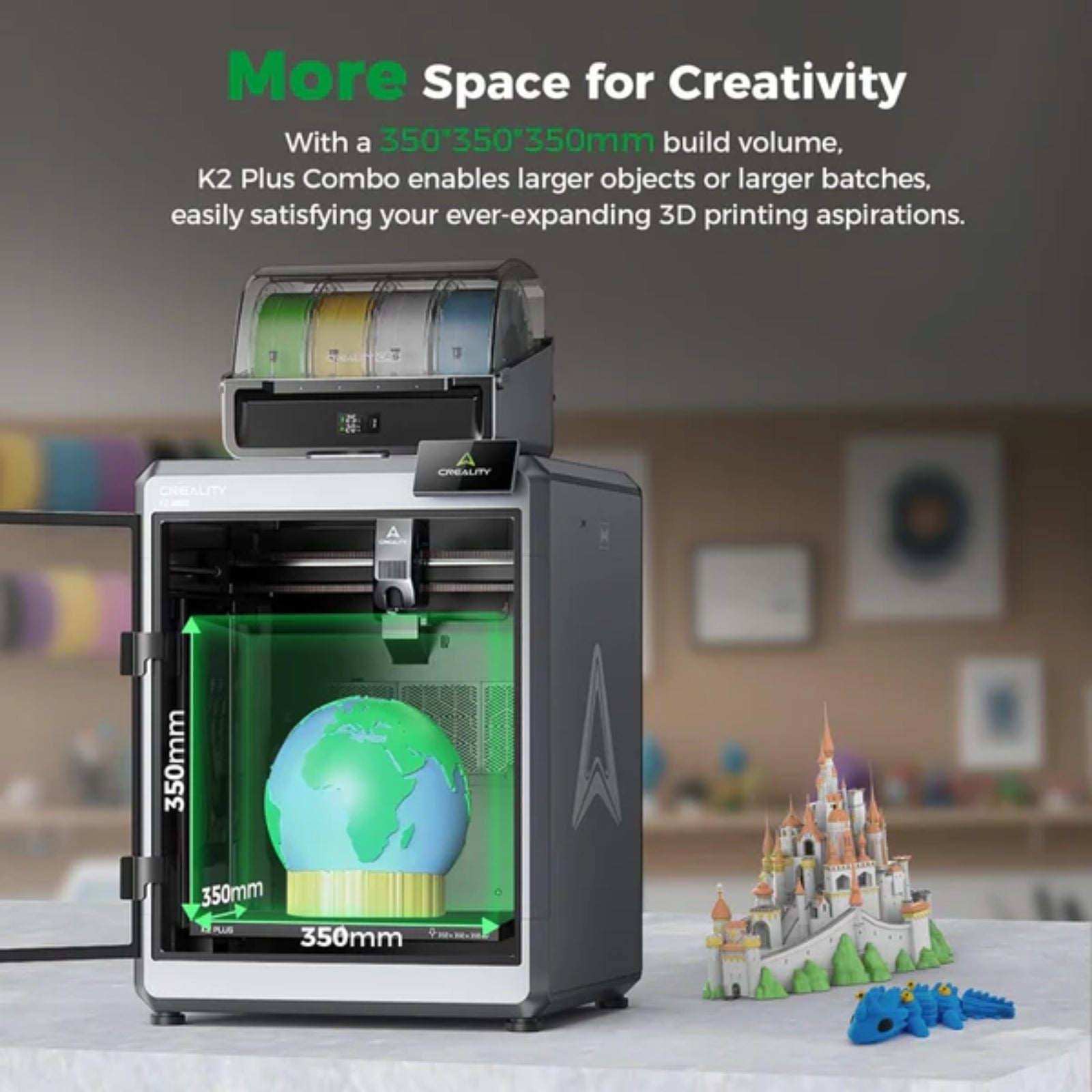 Creality K2 Plus Combo 3D Printer CFS 16 Color 350mm Build AI Camera Use