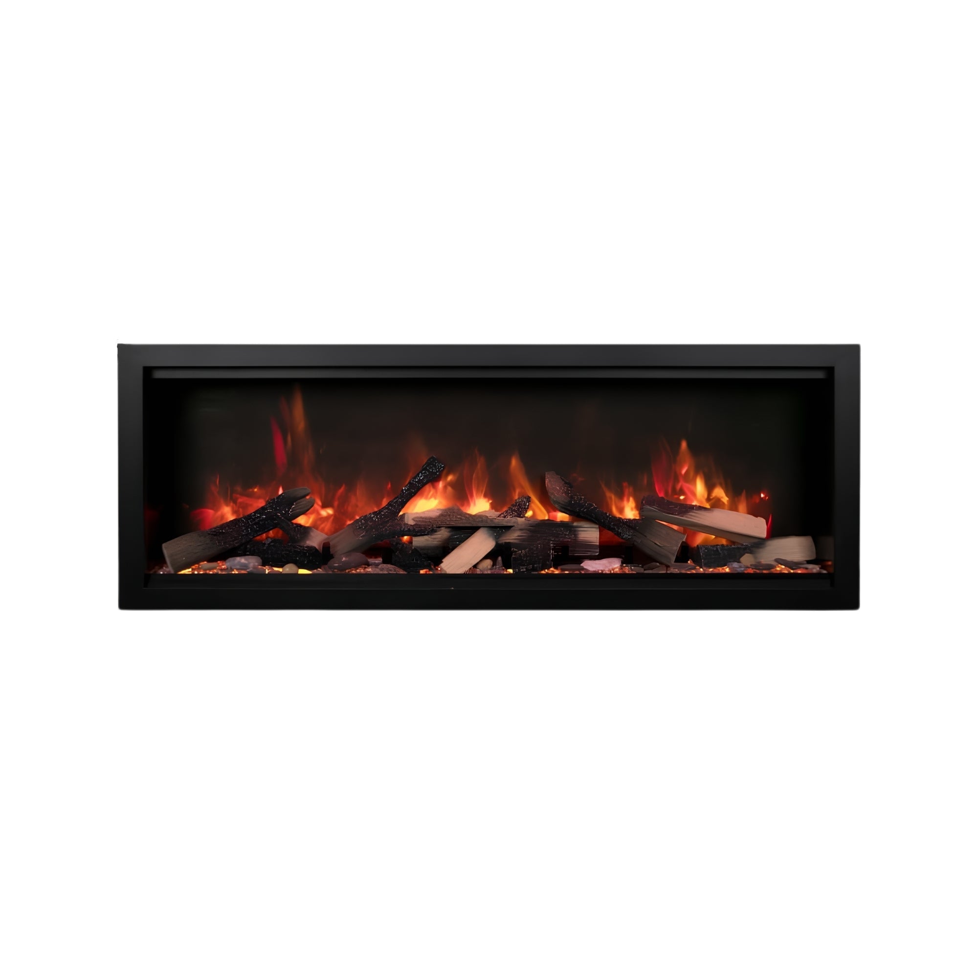 Symmetry Bespoke Smart Electric Fireplace: Indoor/Outdoor Built-in Wall Mounted Heater with WiFi, Bluetooth & Remote Control