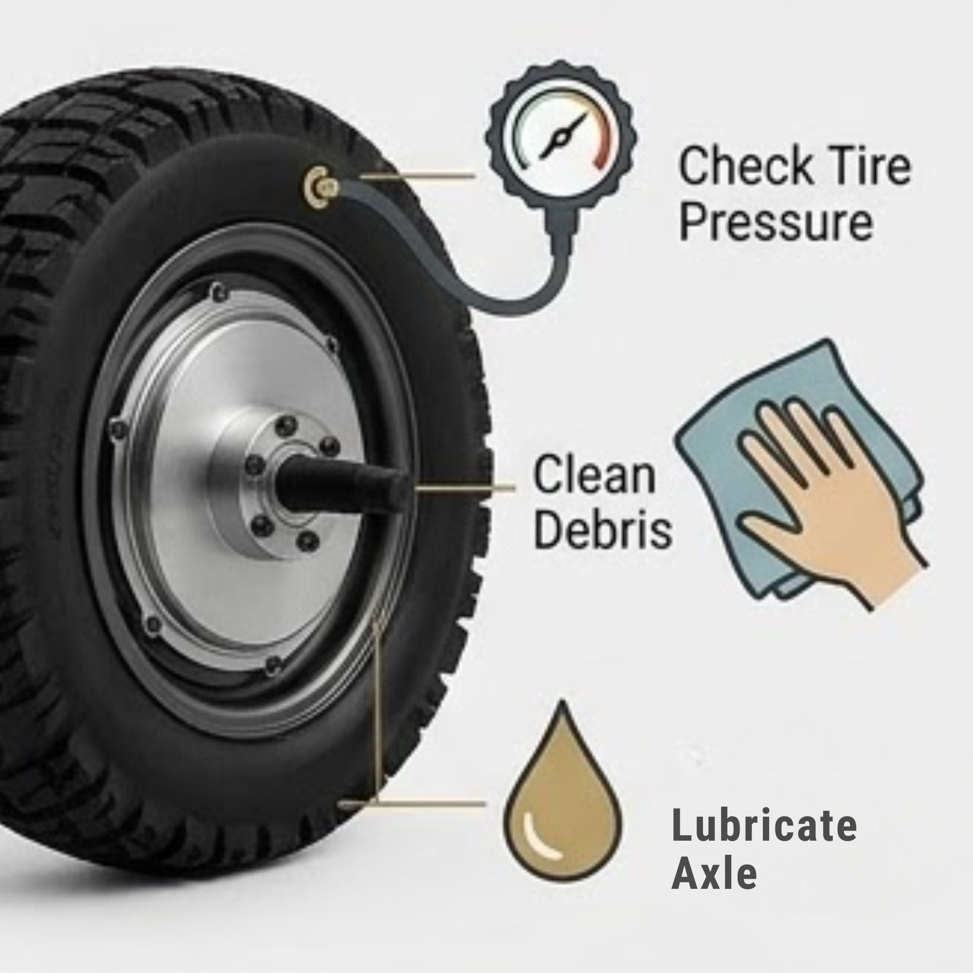 RIGHT MOTOR & WHEEL | 13" x 3.5" | X-QUAD 3000