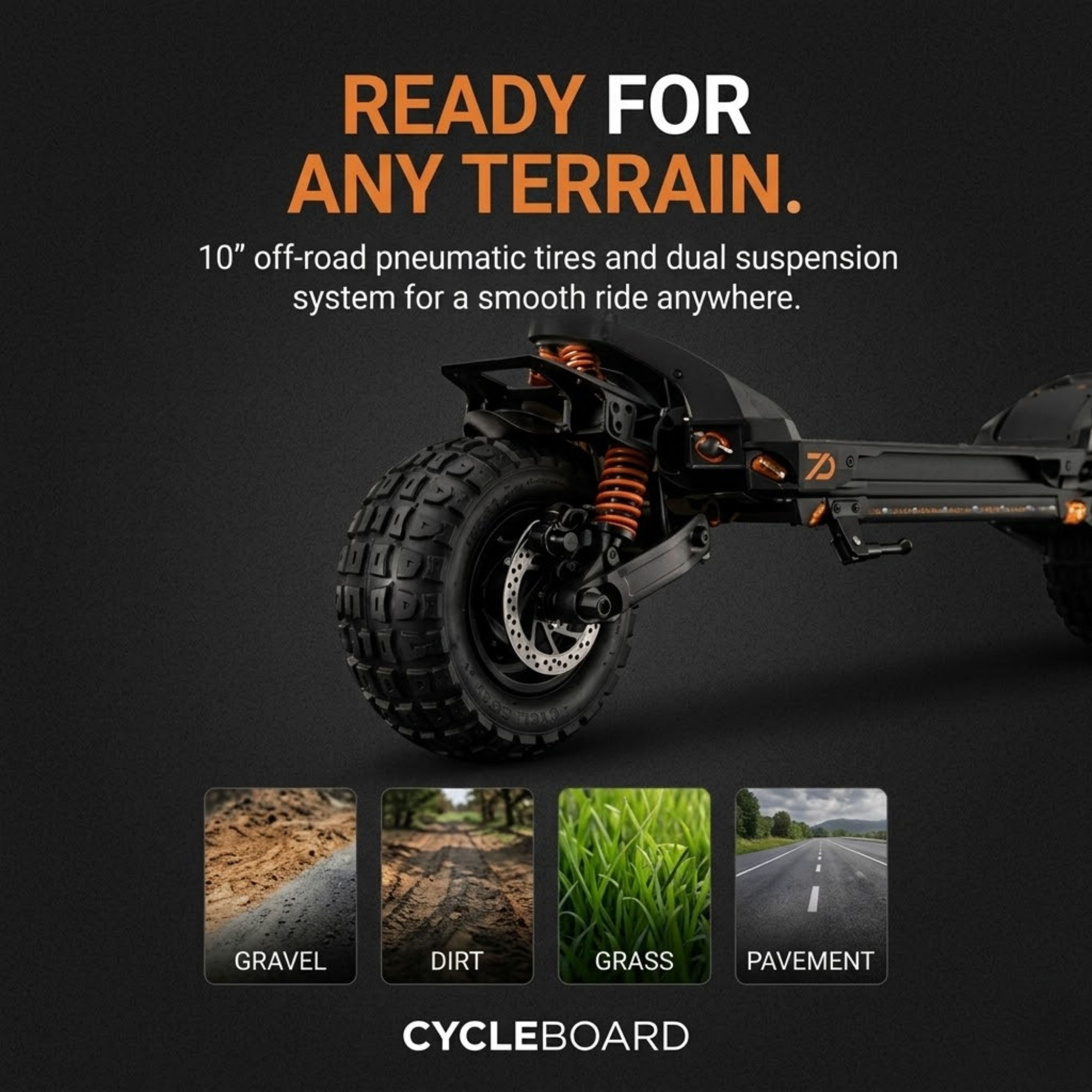 CycleBoard Rover High-Performance Electric Stand-Up Scooter (1800W, 40-Mile Range)