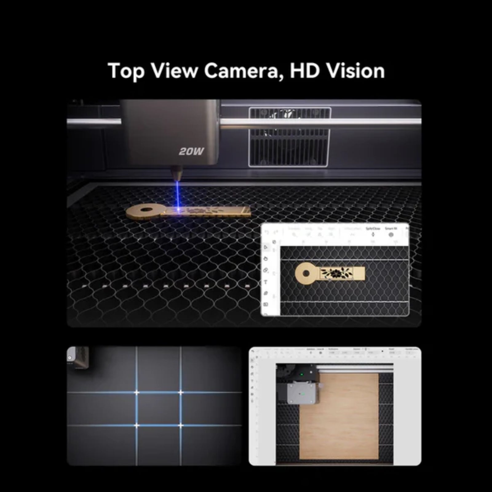 Creality Falcon A1 Pro 20W Laser Engraver HD Camera Wood Acrylic Use