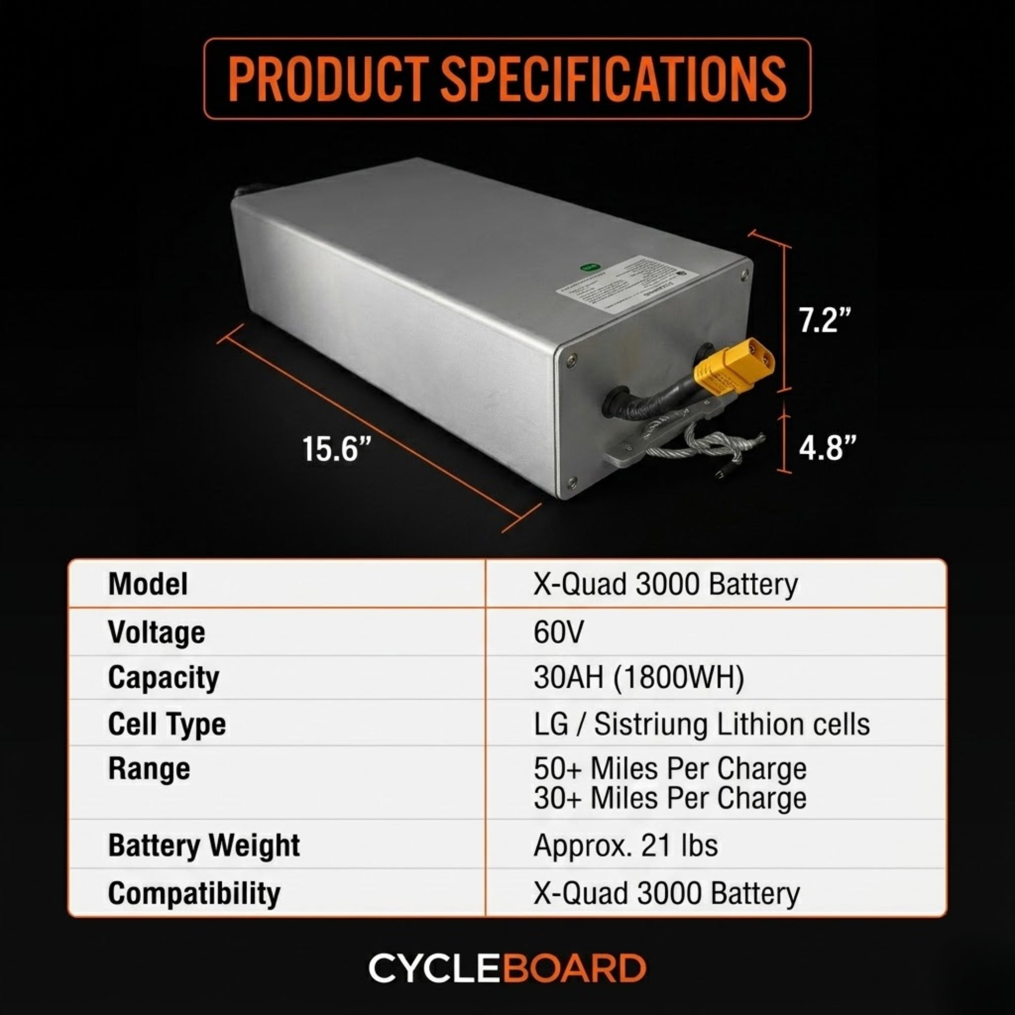BATTERY | X-QUAD 3000 | 60V 30AH